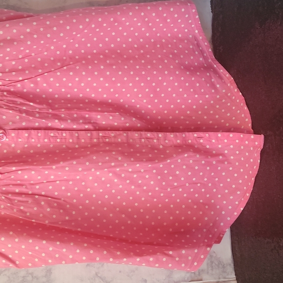 Gap Kids Pink Poka Dot Girls Button Down Sleevesless Shirt SizeXL - Picture 5 of 7